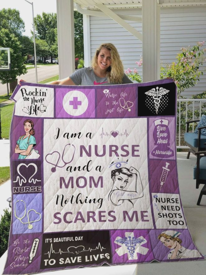 Celebrate Mother's Day with this I Am A Nurse And A Mom Quilt Bedding Set