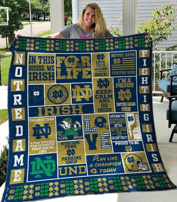 Celebrate Your Team With Limited Edition Notre Dame Fighting Irish Quilt Blanket