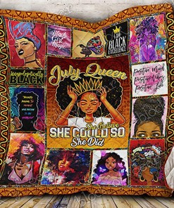 Celebrate a strong woman with personalized July She Believed She Could So She Did Quilt Bedding Set