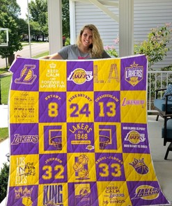 Celebrate the Los Angeles Lakers with this custom collection quilt blanket