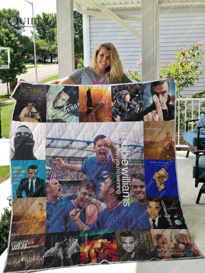 Celebrate the band with this Robbie Williams Albums Quilt Bedding Set for Fans Ver 17