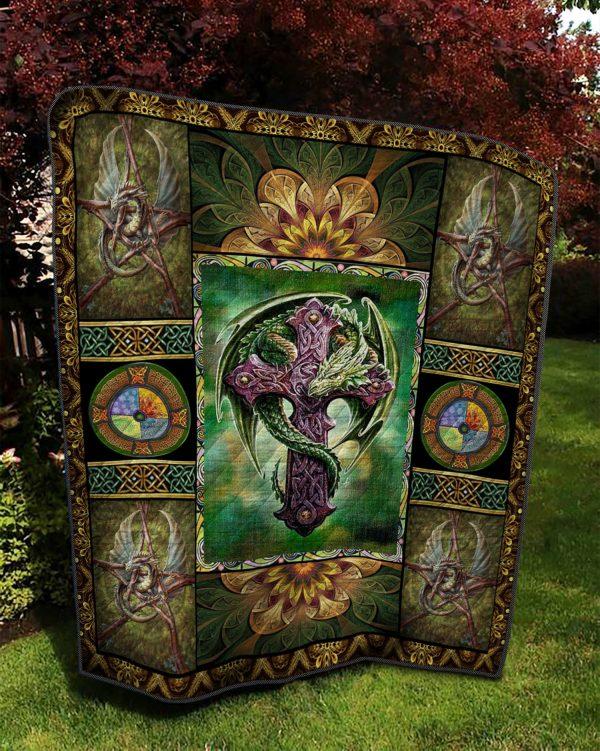Celtic Dragon Mh 220419 Quilt Bedding Set with Quilt Blanket, Vintage Style