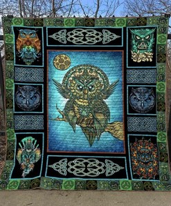 Celtic Owl Emotions Quilt Blanket for Spiritual Inspiration
