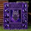 Celtic Owl With Purple Night Pattern Quilt Bedding Set - Unique and Eye-Catching Design