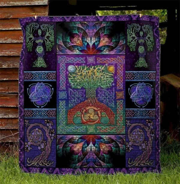 Celtic Tree Of Life Quilt Blanket with a Thoughtful Message