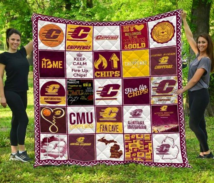 Central Michigan Chippewas NCAA Quilt Blanket - Fire Up with This Quilted Comforter