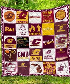 Central Michigan Chippewas Quilt Bedding Set LC8 - Show Off Your Love for the College Team