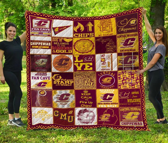 Central Michigan Chippewas Quilt Blanket LC3 - Show Your Support for the Chippewas with this Quilt Bedding Set
