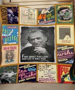 Charles Bukowski Collection Quilt Blanket - Dirty Realism for Book Lovers
