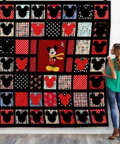 Checkerboard Style Mickey Mouse Quilt Blanket - Soft and Snuggly.