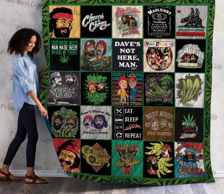 Cheech and Chong Poster 4 Quilt Bedding Set with Quilt Blanket, Great Gifts for Fans