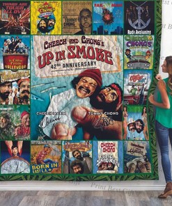 Cheech and Chong fans, grab this 42nd anniversary quilt blanket