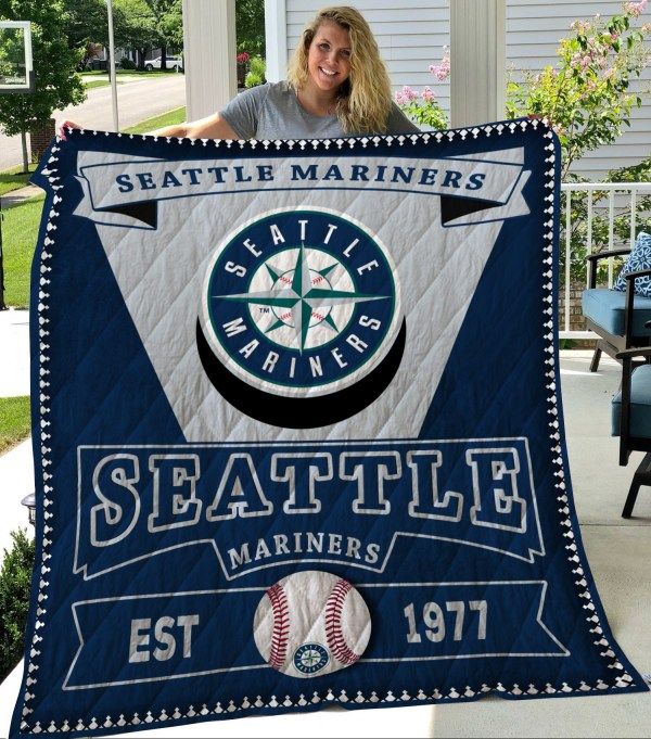 Cheer On Your Team With Seattle Mariners Quilt Blanket