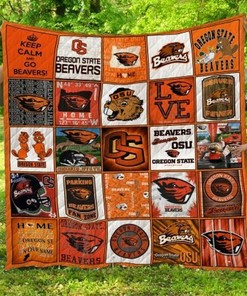 Cheer on the Beavers with this Go Beavers Ncaa Oregon State Beavers Quilt Bedding Set