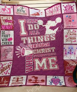 Cheerleading Motivational Quilt Blanket with Powerful Message