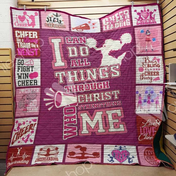 Cheerleading Motivational Quilt Blanket with Powerful Message