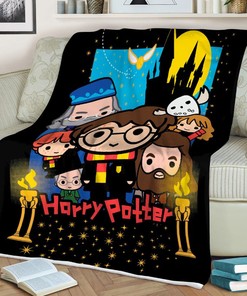 Chibi Harry Potter Comfy Sofa Throw Blanket Gift for Fans of All Ages
