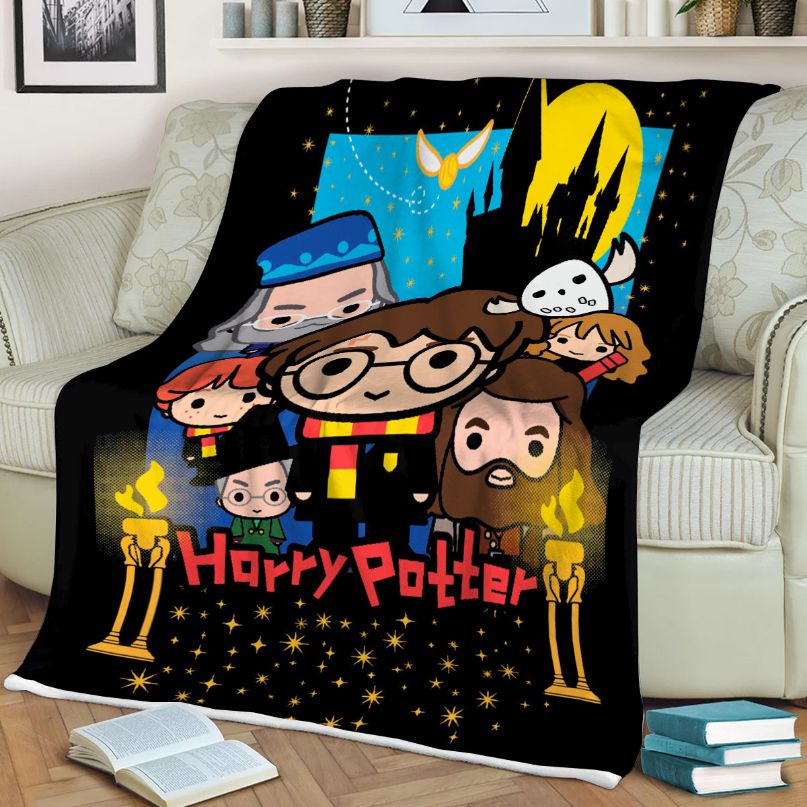 Chibi Harry Potter Comfy Sofa Throw Blanket Gift for Fans of All Ages