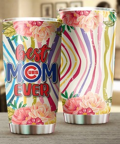 Chic Chicago Cubs MLB Tumbler with Floral Embellishments