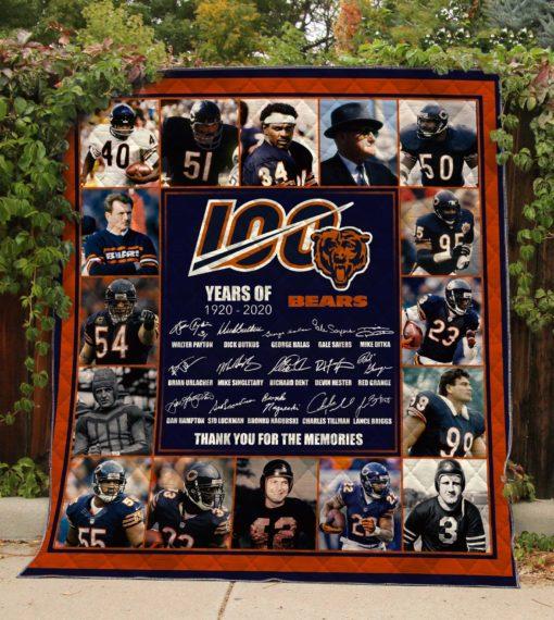 Chicago Bears 100 Years Anniversary Quilt Bedding Set