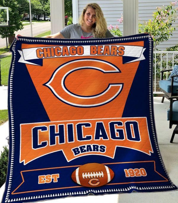 Chicago Bears Combine Quilt Blanket Set for Football Fans