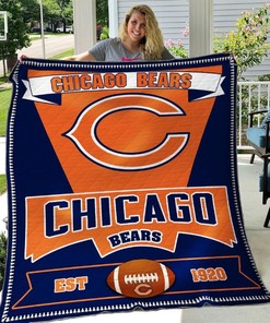 Chicago Bears Fans Collection Quilt Blanket with Iconic Design and Comfortable Material