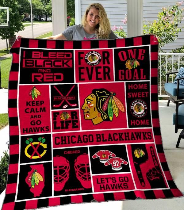 Chicago Blackhawks NHL Collection Quilt Blanket, Perfect for Hockey Fans