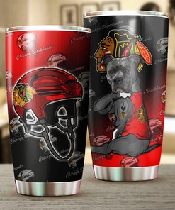 Chicago Blackhawks NHL Tumbler - Funny Dog Design