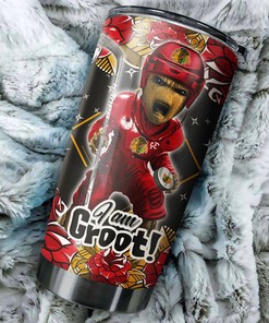 Chicago Blackhawks NHL Tumbler - "I Am Groot" Marvel Design Tumbler