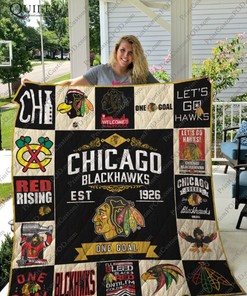 Chicago Blackhawks Quilt Blanket - NHL Officially Licensed Blackhawks Bedding