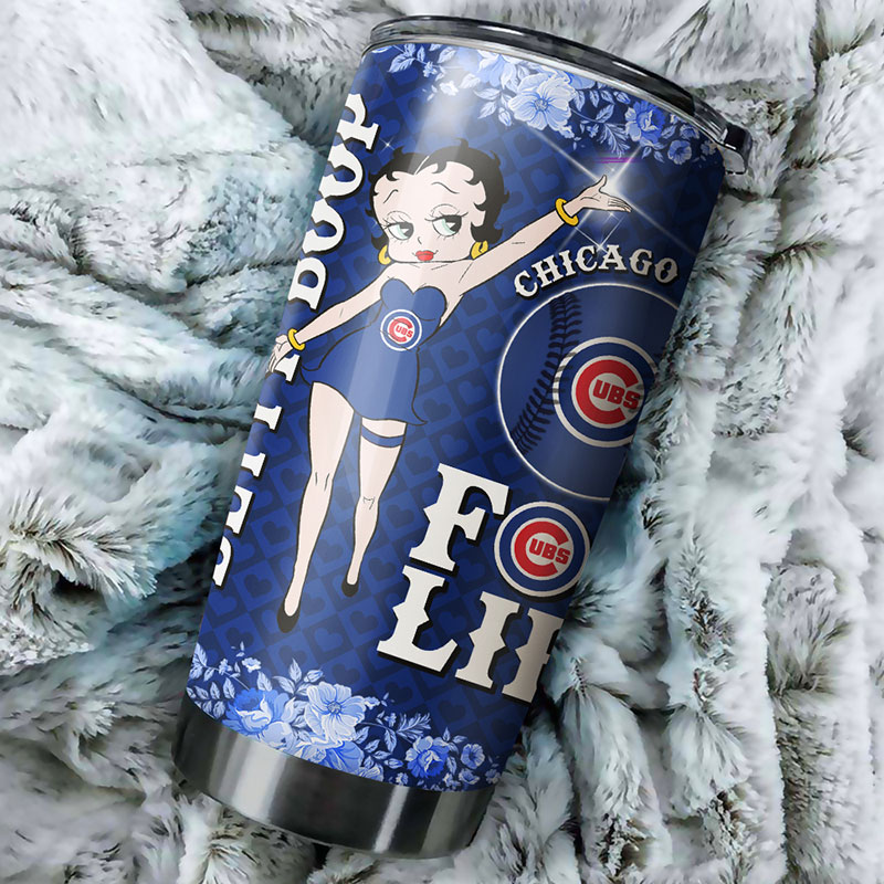 Chicago Cubs Betty Boop MLB Tumbler with a Quirky Touch - Image 2