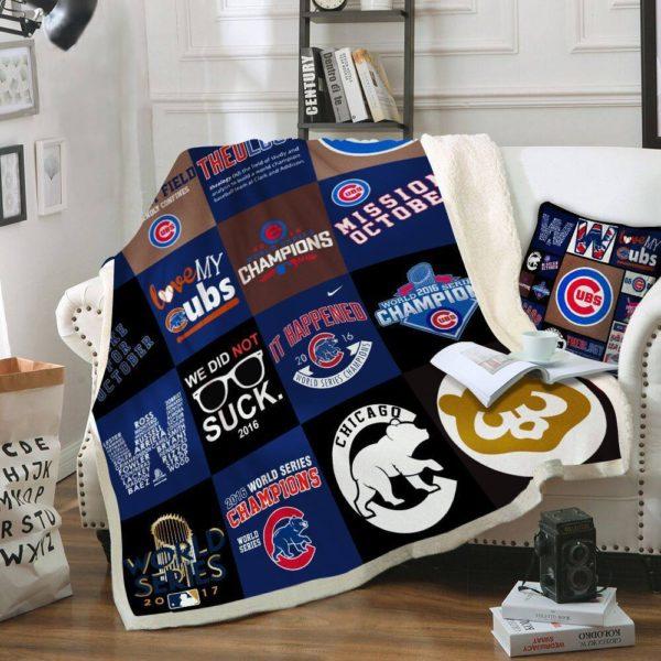Chicago Cubs Fleece Quilt Blankets - Fly the W for Baseball Fans