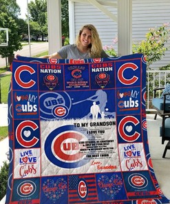 Chicago Cubs Love Grandpa Quilt Blanket - Perfect for Grandpa and Sports Fans