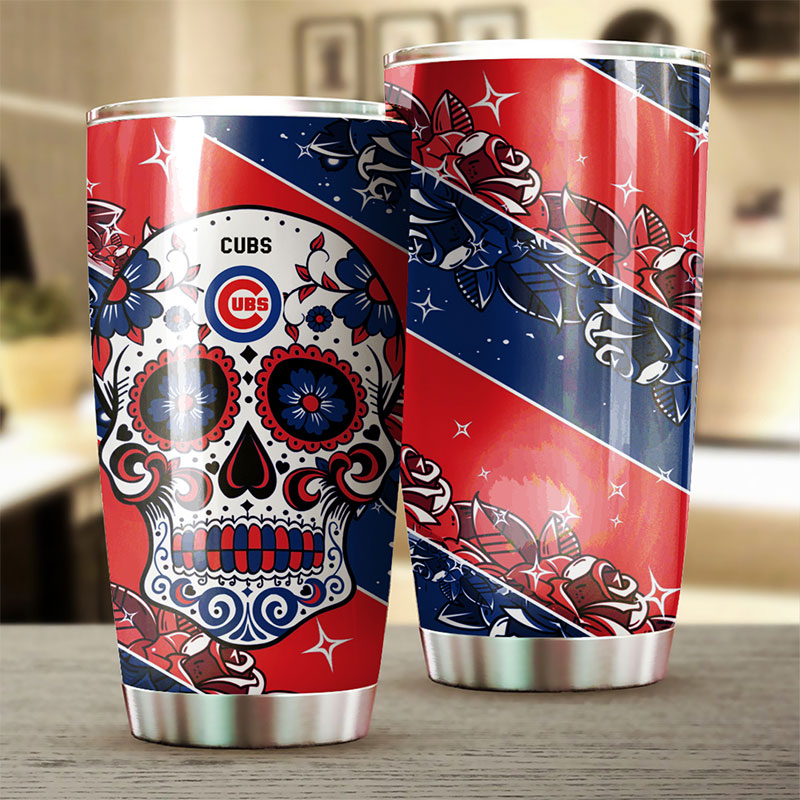 Chicago Cubs MLB Tumbler - Skull Design for Baseball Lovers - Image 2