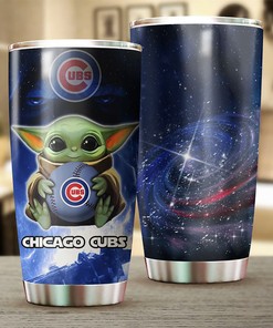 Chicago Cubs MLB Tumbler featuring Baby Yoda and personalization for loyal fans