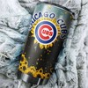Chicago Cubs MLB Tumbler with Sunflower Design and MLB Logo