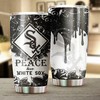 Chicago White Sox MLB Tumbler with "Peace, Love and Baseball" Design