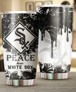 Chicago White Sox MLB Tumbler with "Peace, Love and Baseball" Design
