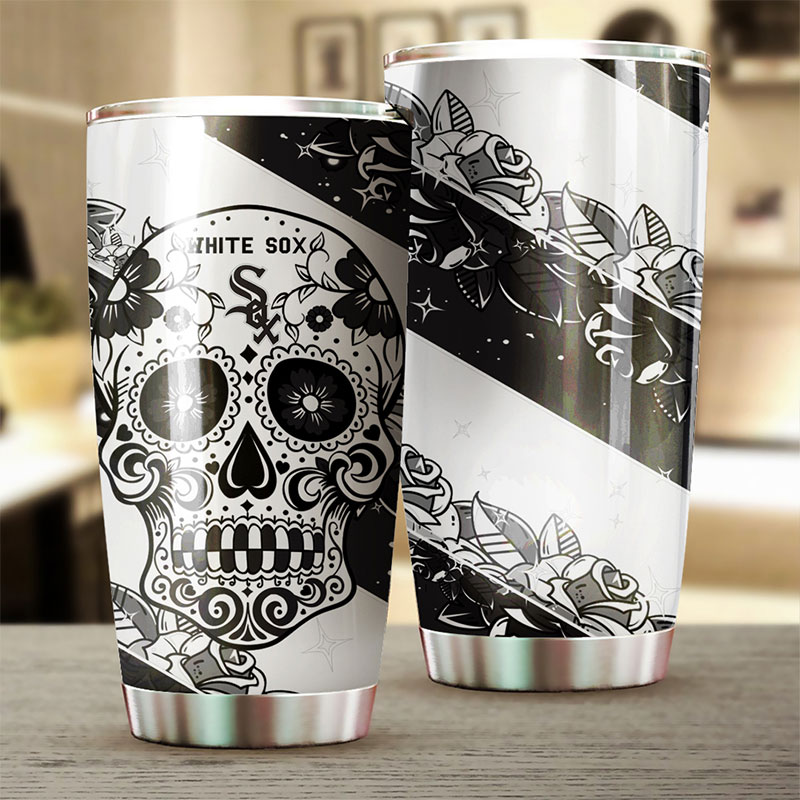 Chicago White Sox MLB Tumbler with Skull Design for Baseball Lovers - Image 2