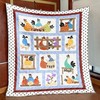 Chicken Party Illustration Quilt Blanket for a Whimsical Touch