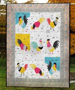 Chicken Pattern Quilt Blanket for a Coordinated Look