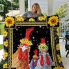Chicken with Sunflowers Quilt Blanket - Gorgeous and Cozy Blanket for Your Country Home
