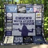 Chicks with Sticks are Tough Quilt Blanket HN57 - Personalized Gift for Knitters