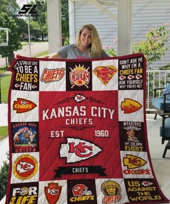 Chiefs Kansas City Chiefs Ver Collection: Quilt Bedding Set with Fleece Blanket for Kansas City Chiefs Fans