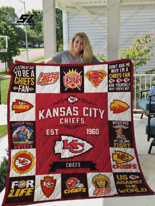 Chiefs Kansas City Chiefs Ver Collection: Quilt Bedding Set with Fleece Blanket for Kansas City Chiefs Fans