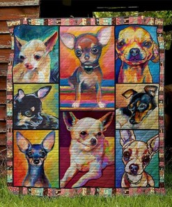 Chihuahua Painting Quilt Blanket for Artistic Touches