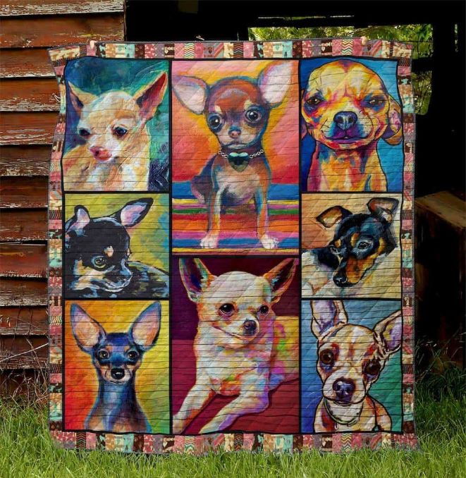 Chihuahua Painting Quilt Blanket for Artistic Touches