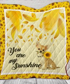 Chihuahua Sunflower You Are My Sunshine Quilt Blanket - Adorable Gift for Chihuahua Lovers