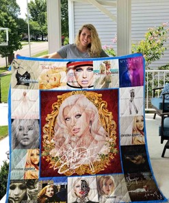 Christina Aguilera Fans Quilt Blanket - Keep Warm with Some Pop Diva Style