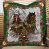 Christmas Decorated Horse Quilt Bed Set